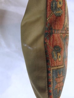 Rustic Tribal Afghan Antique Wool Bolster Size Rug Pillow