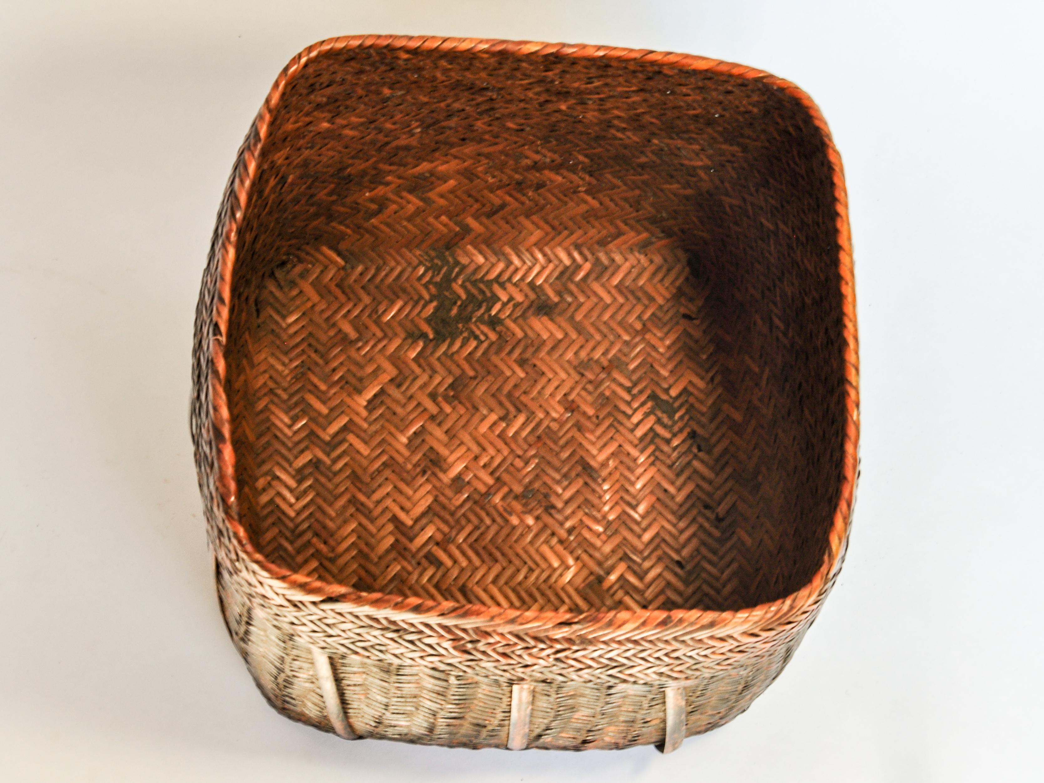Rustic Tribal Storage Basket with Lid from the Tamang of Nepal, Mid-20th Century 3