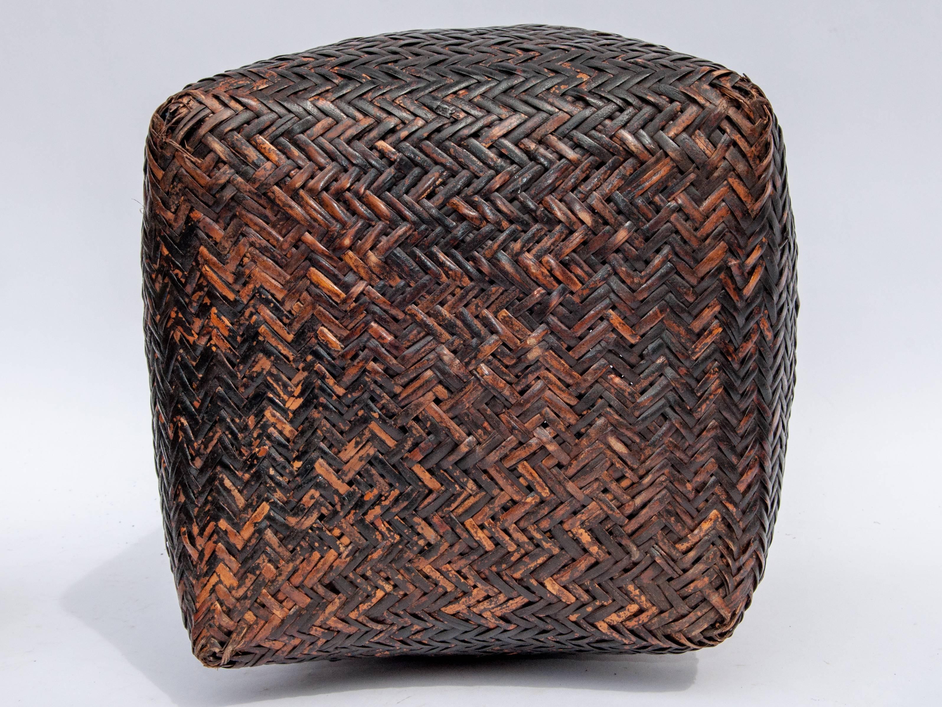 Rustic Tribal Storage Basket with Lid from the Tamang of Nepal, Mid-20th Century 6