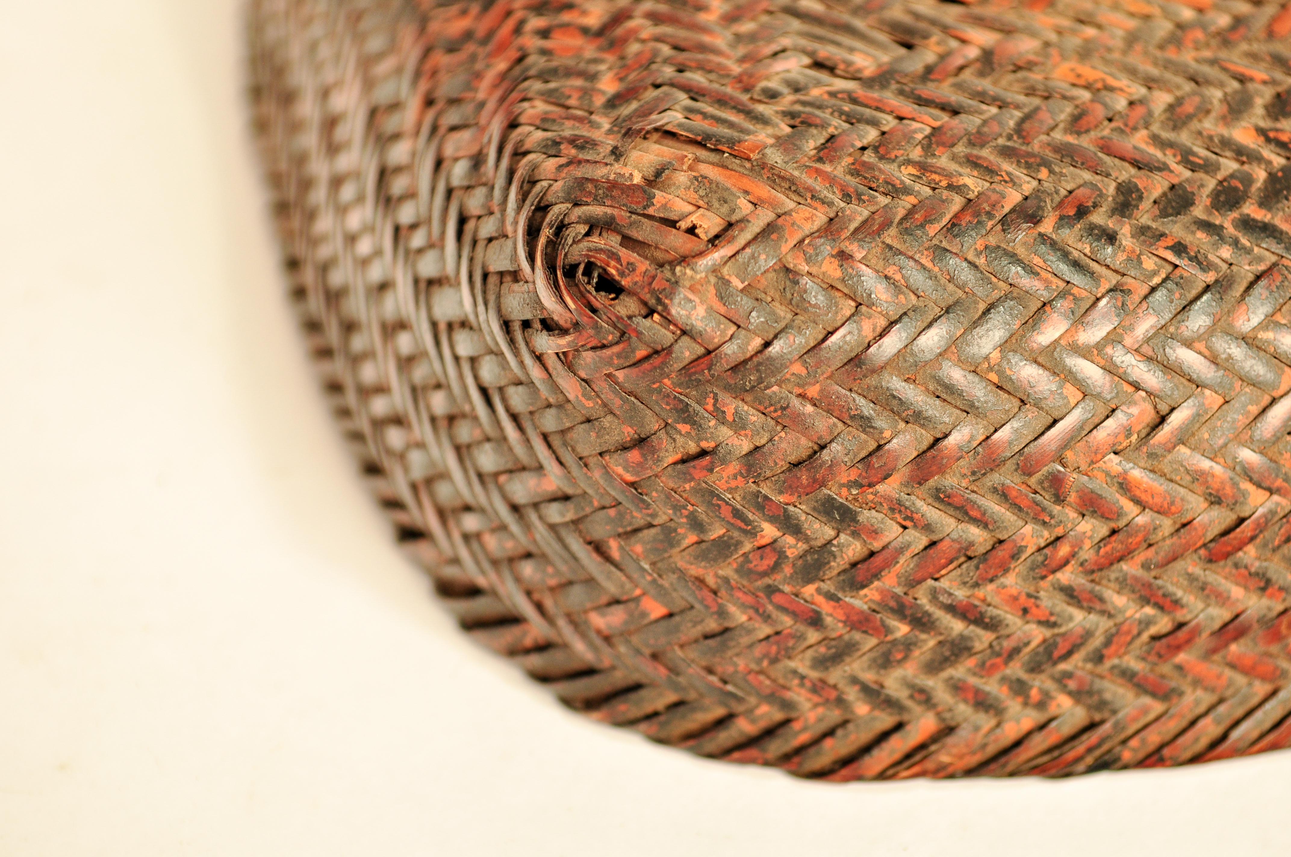 Rustic Tribal Storage Basket with Lid from the Tamang of Nepal, Mid-20th Century 8