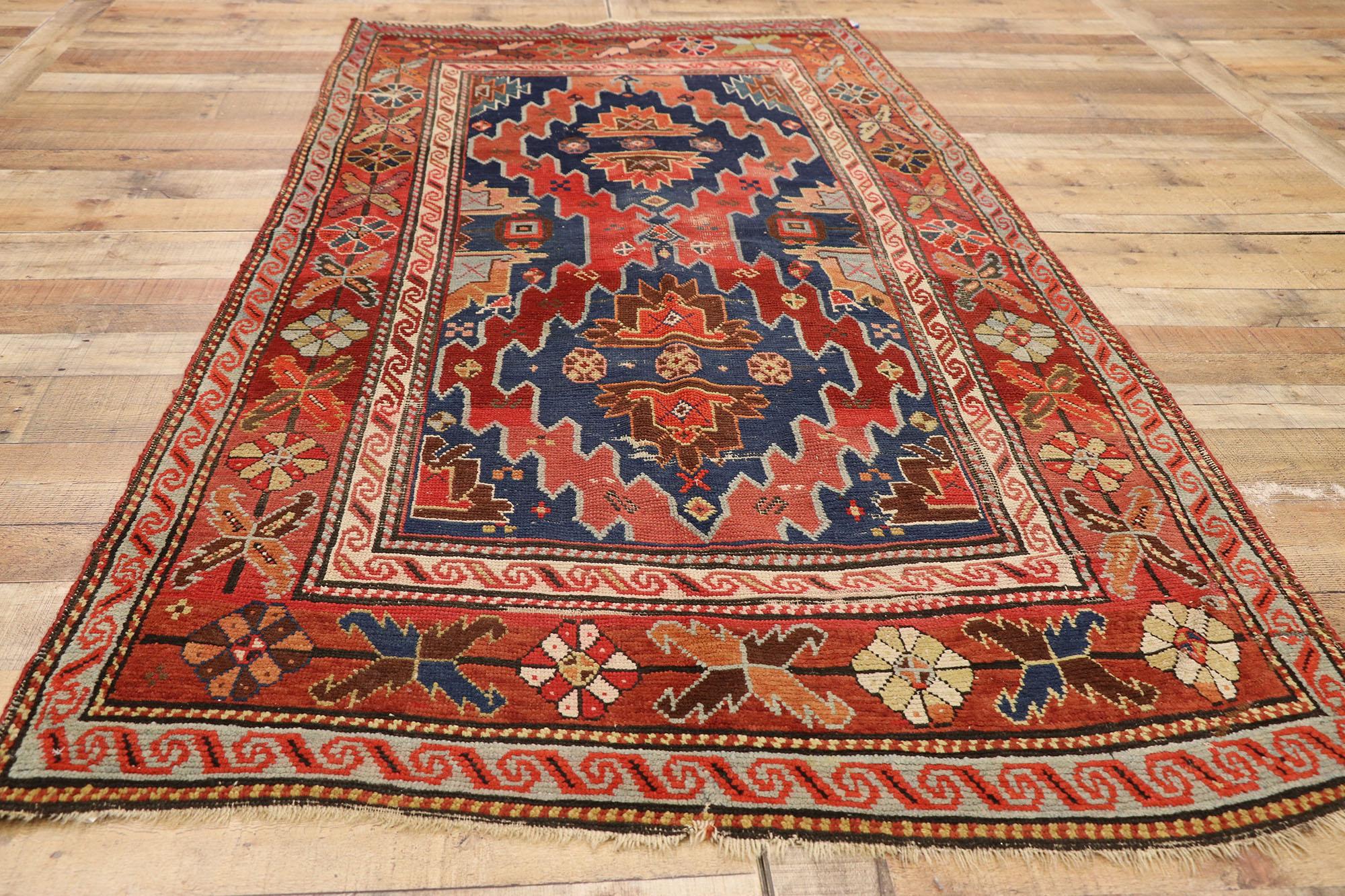 Antiker russischer kaukasischer Kazak-Teppich aus dem späten 19. Jahrhundert im Angebot 3