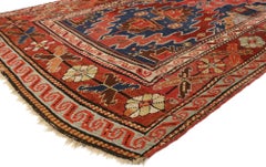 Antiker russischer kaukasischer Kazak-Teppich aus dem späten 19. Jahrhundert