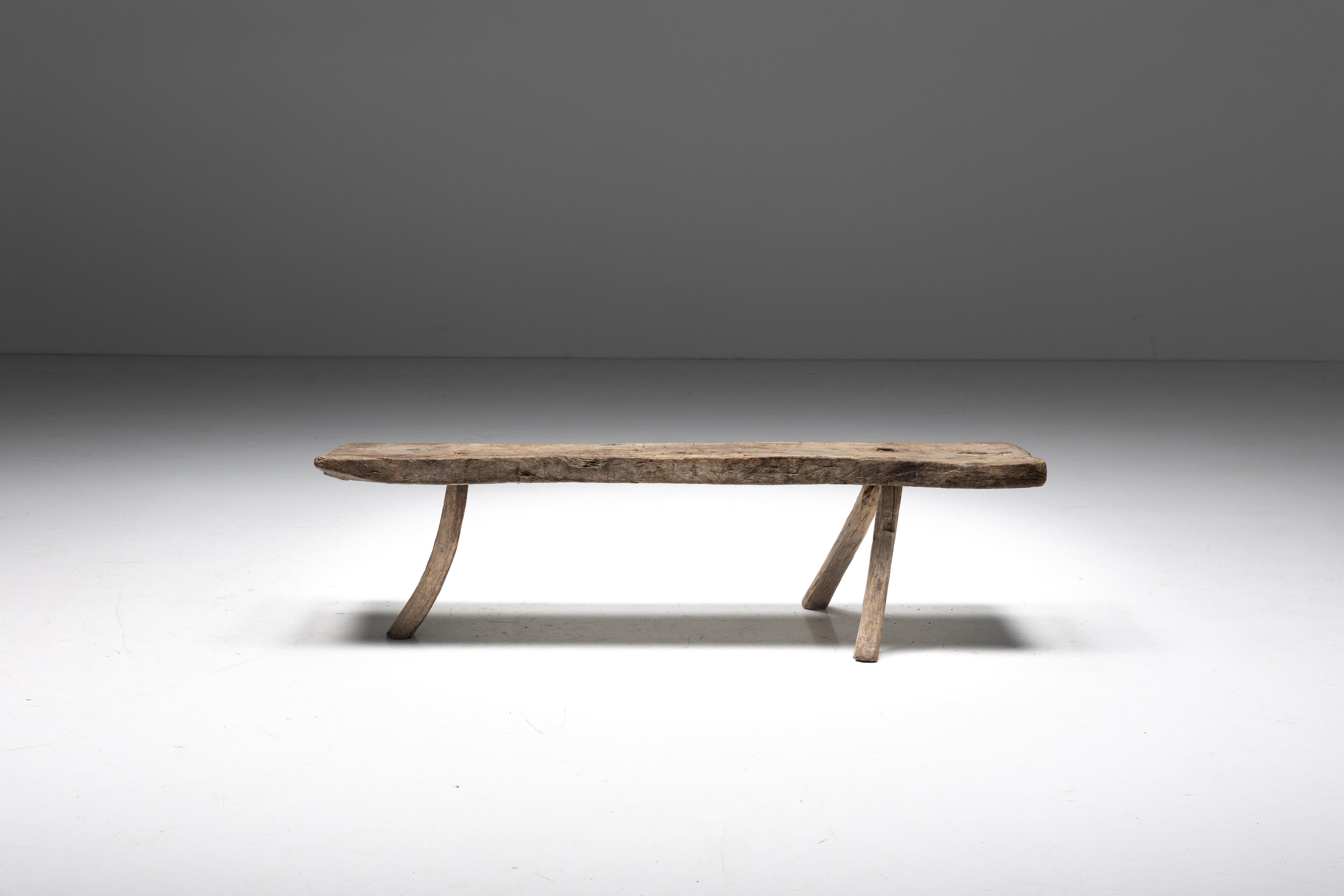 Monoxylite; Wabi Sabi; Folk Art; Travail Populaire; Tripod Bench; Art Populaire; Rustic; 19th Century; France;

19th century tripod bench, seamlessly integrating wabi-sabi design elements. Crafted with care, this rustic bench reflects the