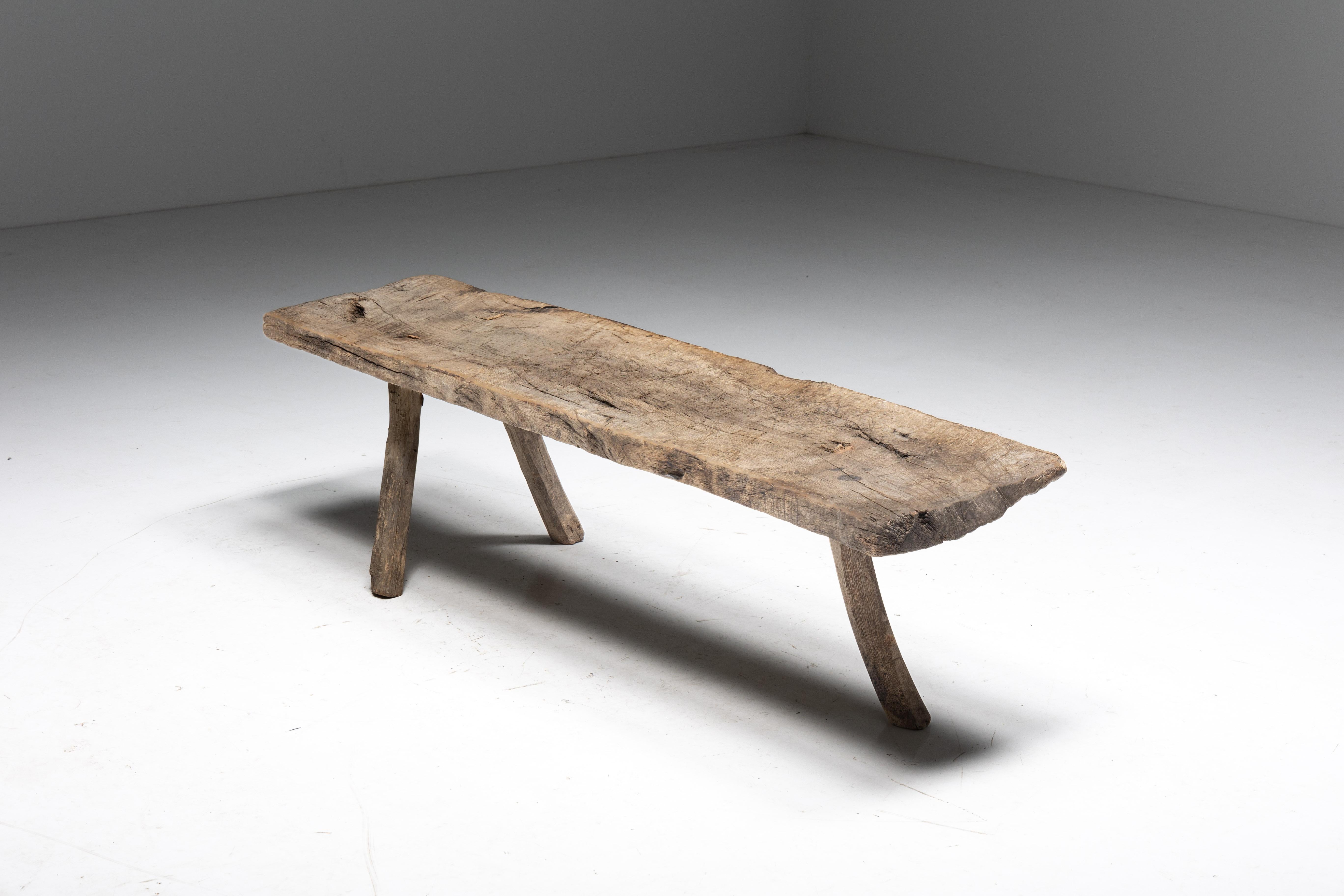 French Rustic Tripod Bench, France, 19th Century For Sale