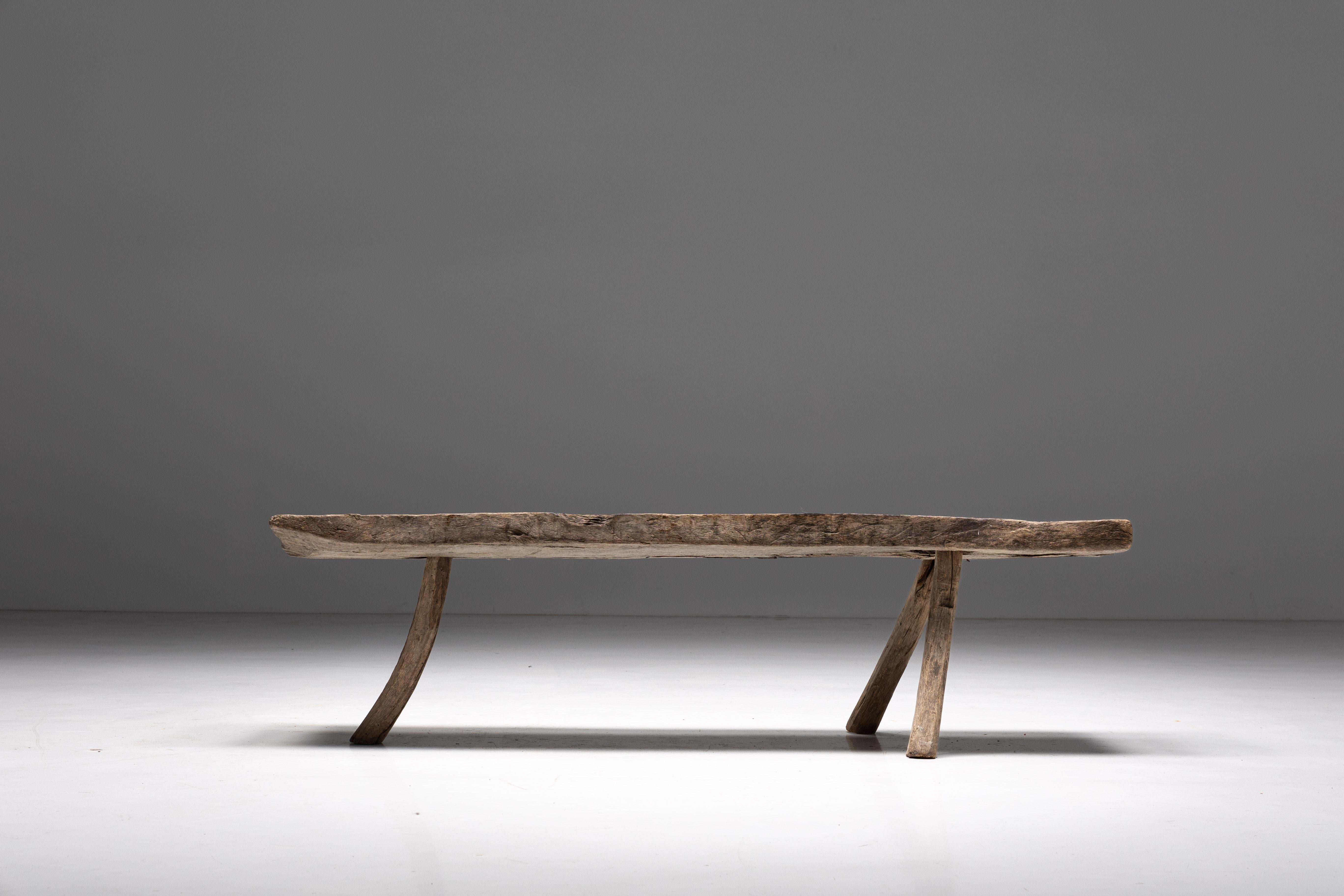 Rustique Banc tripode rustique, France, 19ème siècle en vente