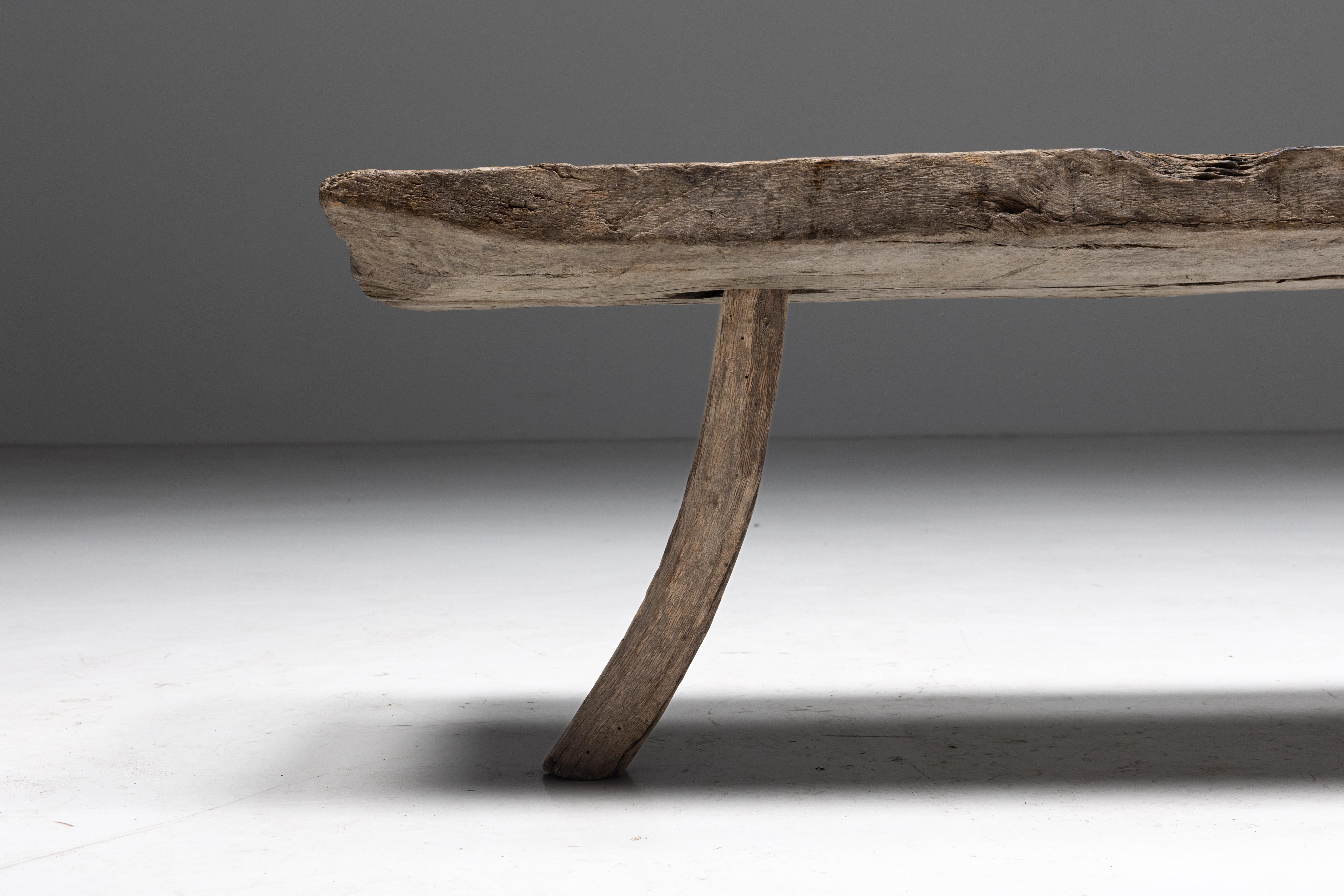 Rustic Tripod Bench, France, 19th Century For Sale 1