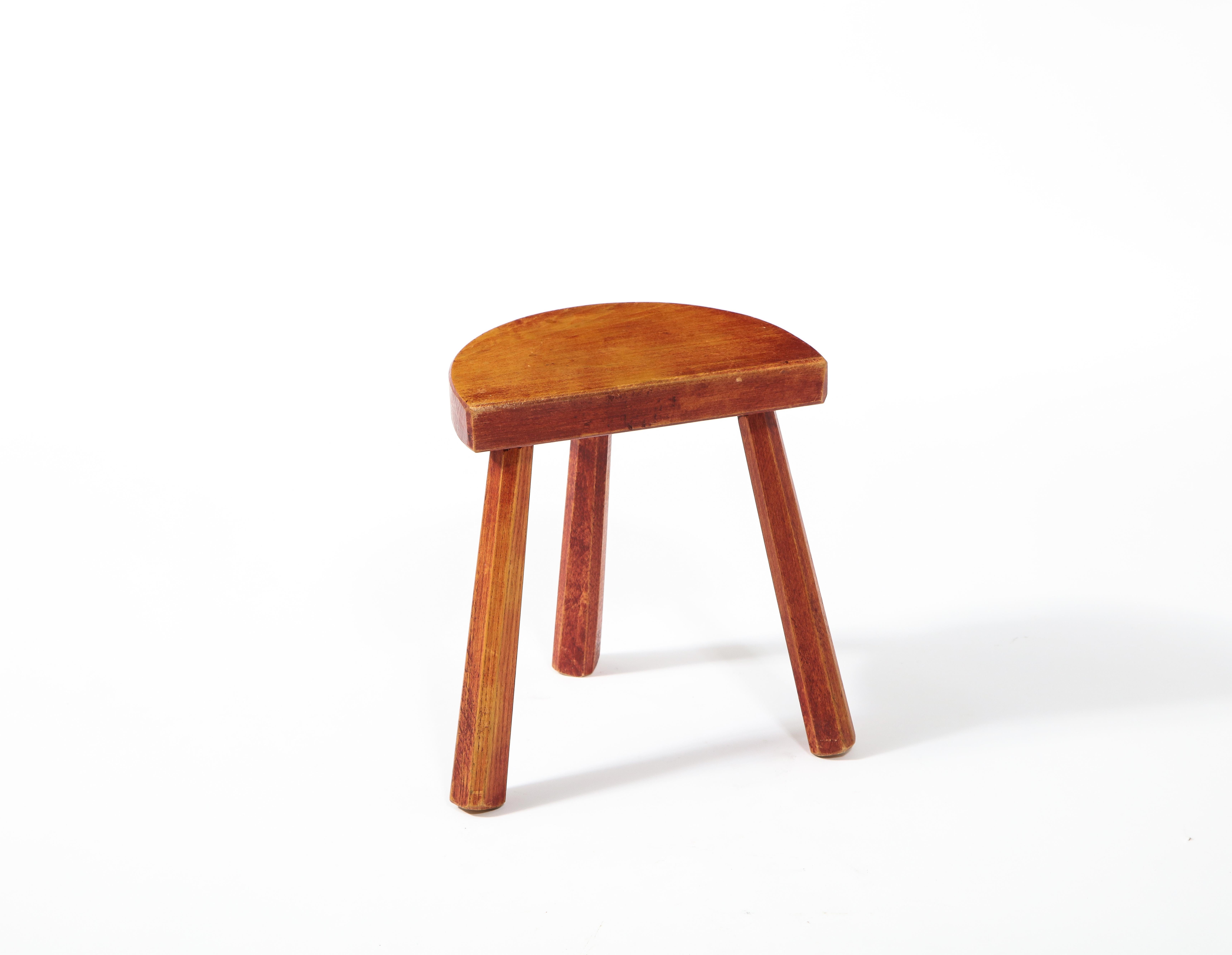 French Rustic Tripod Stool, France 1960s