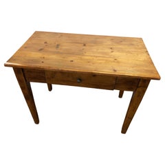 Rustic Tuscan Fir Desk Table, Original from 1900, Honey Color