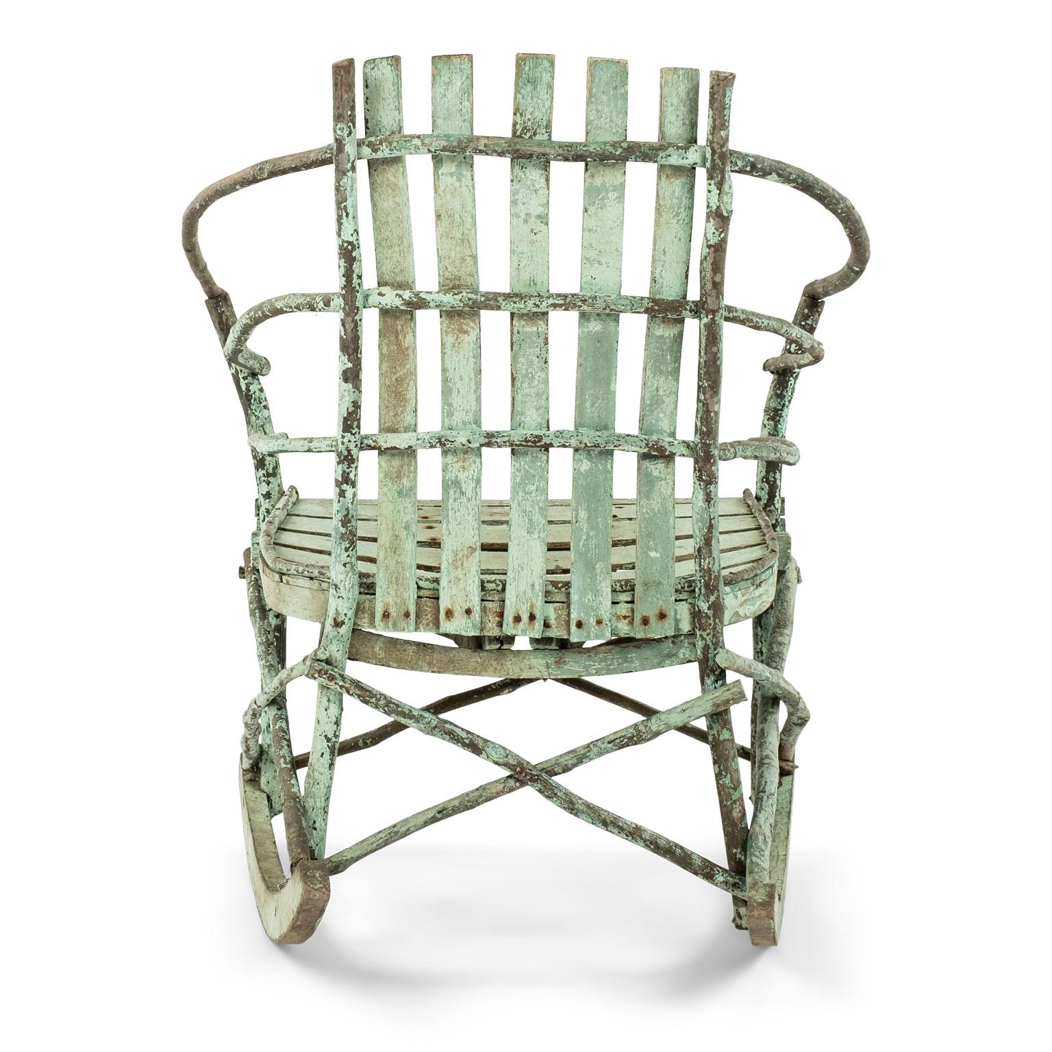 Rustic Twig and Bentwood Rocking Chair 5