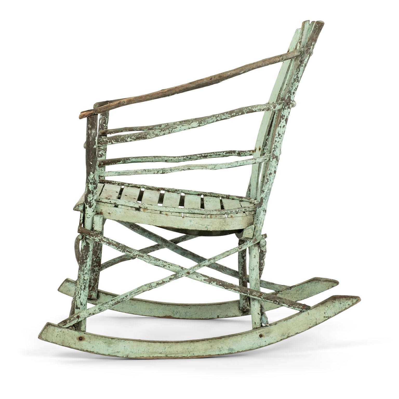 Rustic Twig and Bentwood Rocking Chair 1