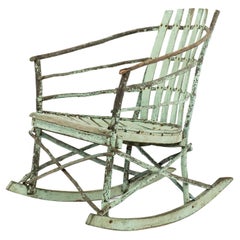 Antique Rustic Twig and Bentwood Rocking Chair