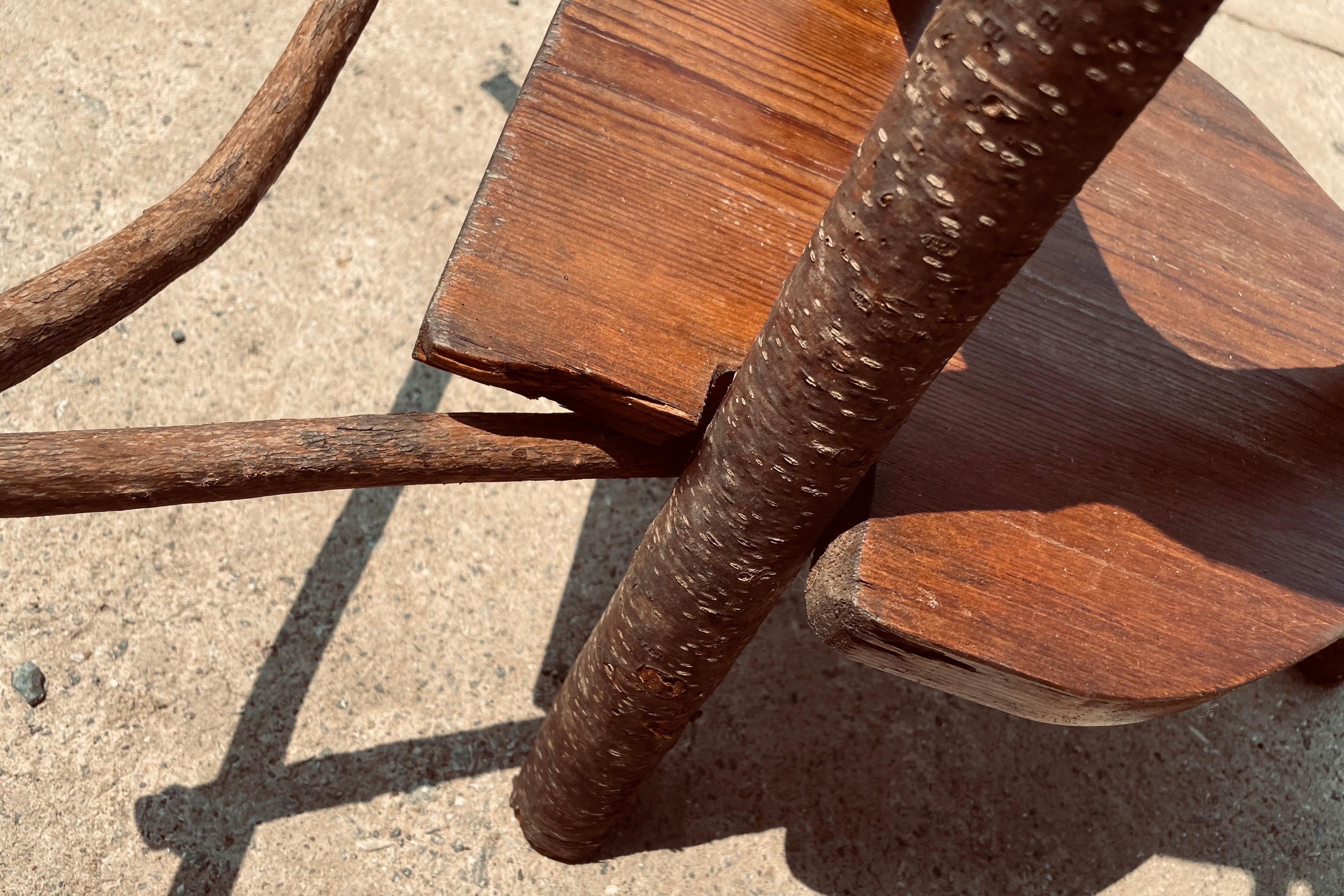 Rustic Twig Stick Branch Handmade Guitar Stand Holder Table Adirondack Cabin For Sale 4