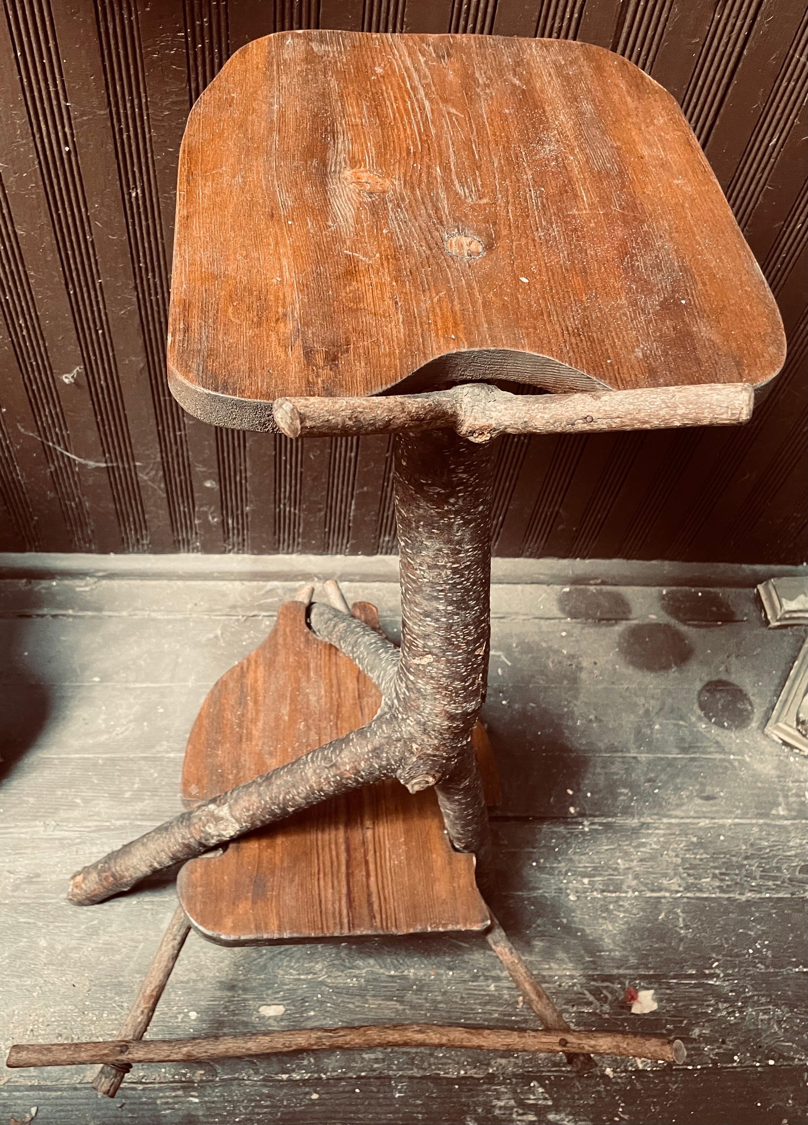 Rustic Twig Stick Branch Handmade Guitar Stand Holder Table Adirondack Cabin For Sale 5