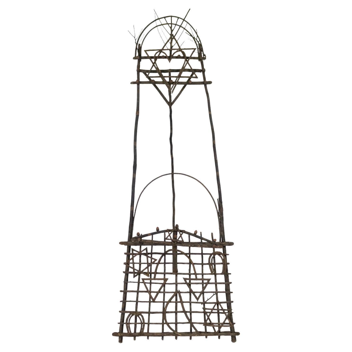 Rustic Twig Wood Easel For Sale