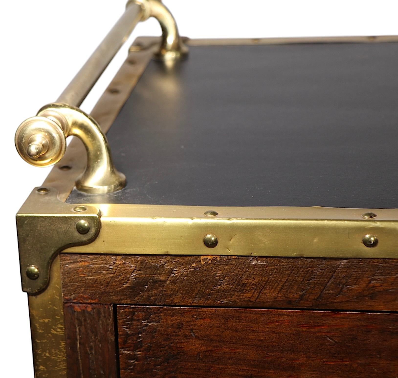 Brass Rustic Two Door Dry Bar by Habersham Furniture c. 1990's For Sale