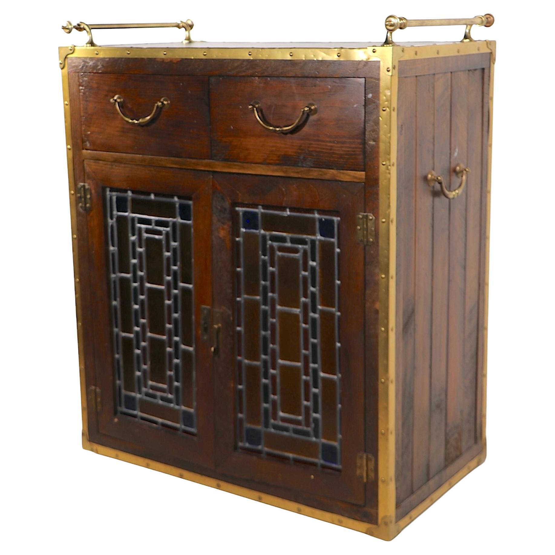 Rustikale zweitürige Bar von Habersham Furniture, ca. 1990er Jahre