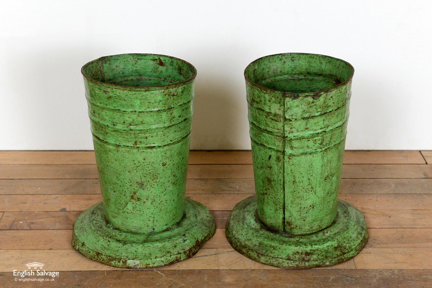European Rustic Vases or Pots Made from Recycled Metal, 20th Century For Sale