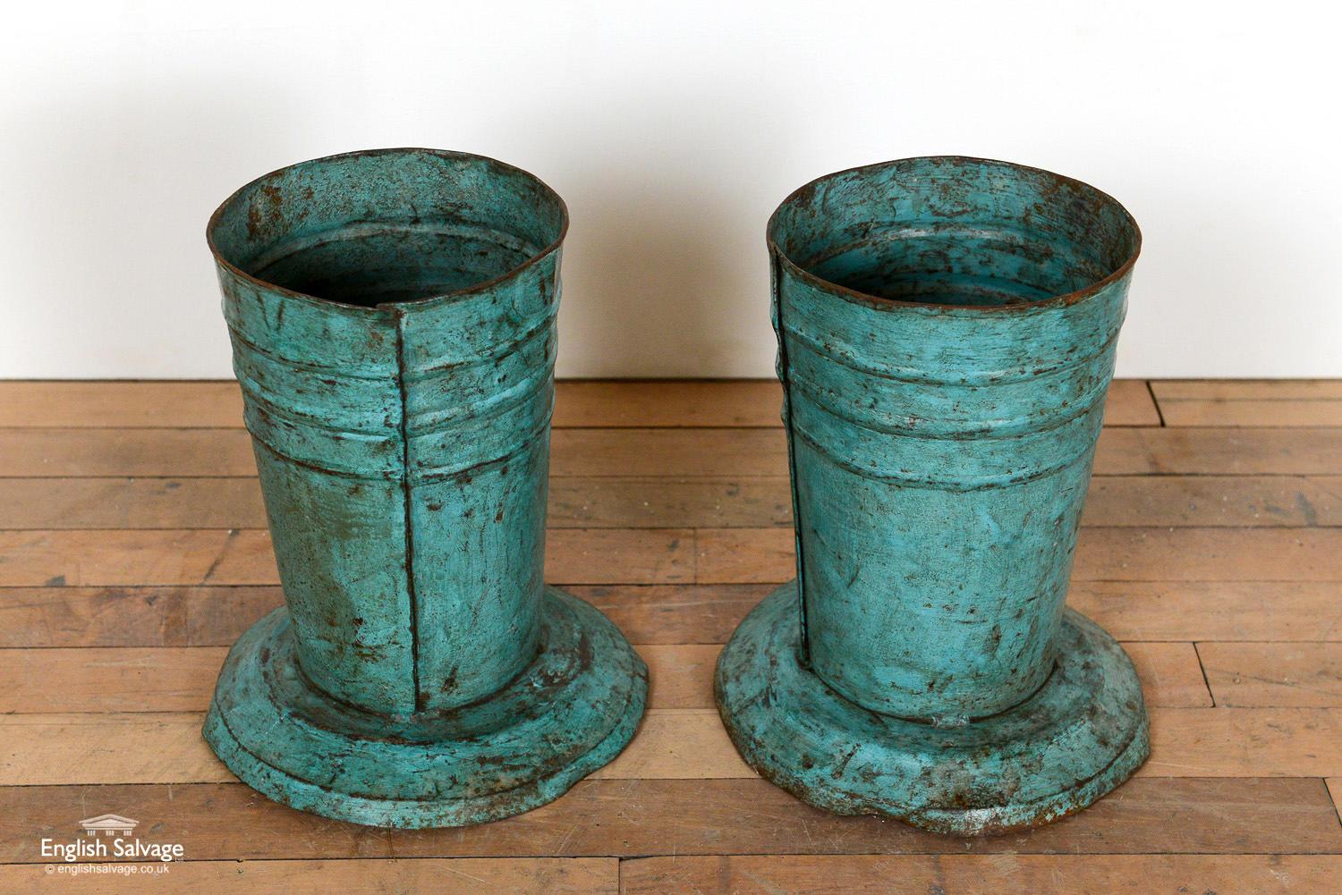 Rustic Vases or Pots Made from Recycled Metal, 20th Century For Sale 1