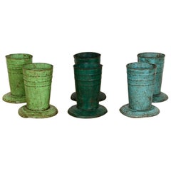Rustic Vases or Pots Made from Recycled Metal, 20th Century