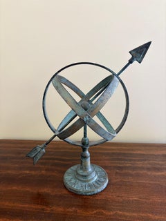 Rustic Verdigris Iron Armillary Sphere – European Garden Accent