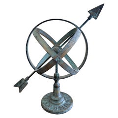 Rustic Verdigris Iron Armillary Sphere – European Garden Accent