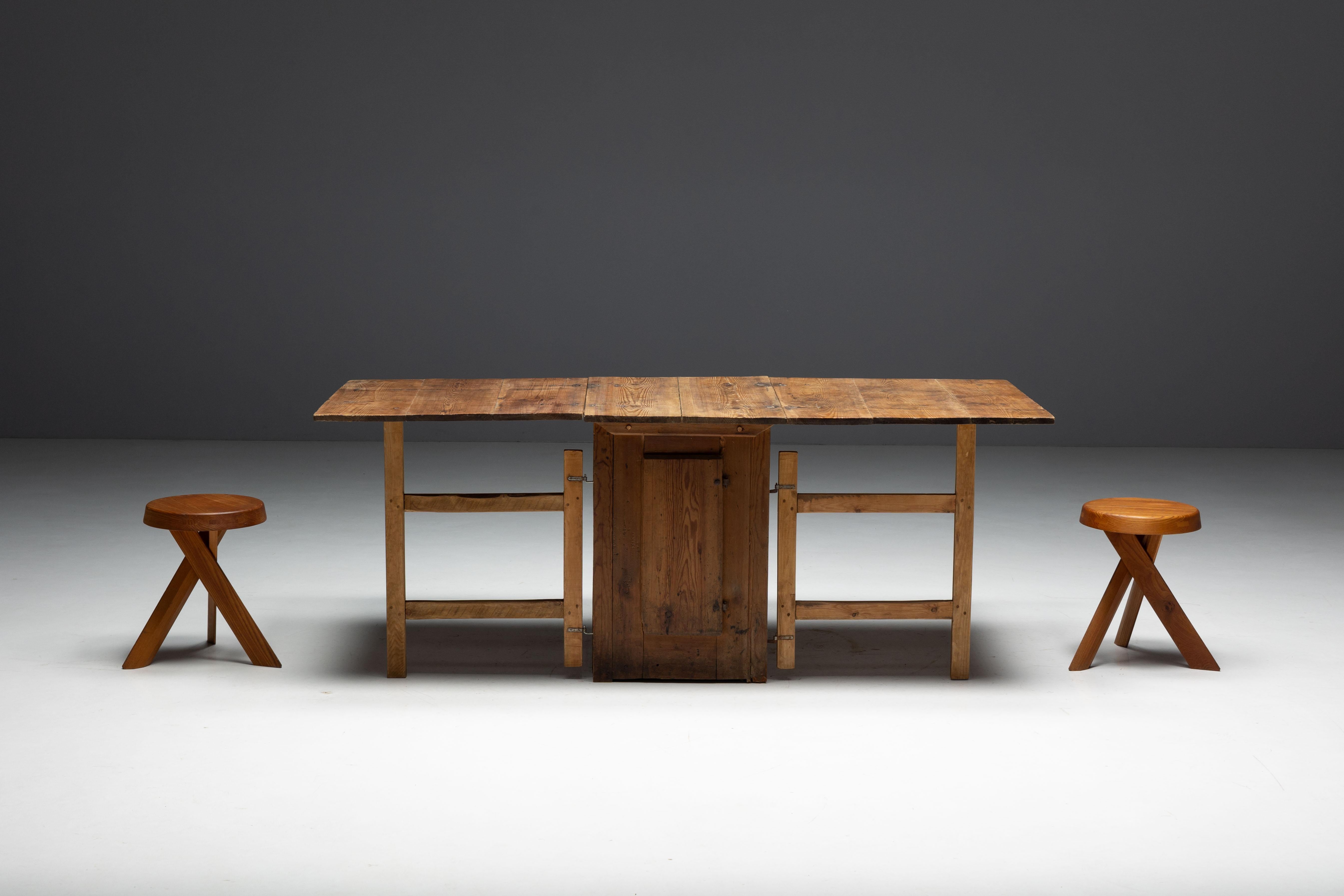 Rustic Vernacular Drop-Leaf Worktable, France, 19th Century For Sale 12