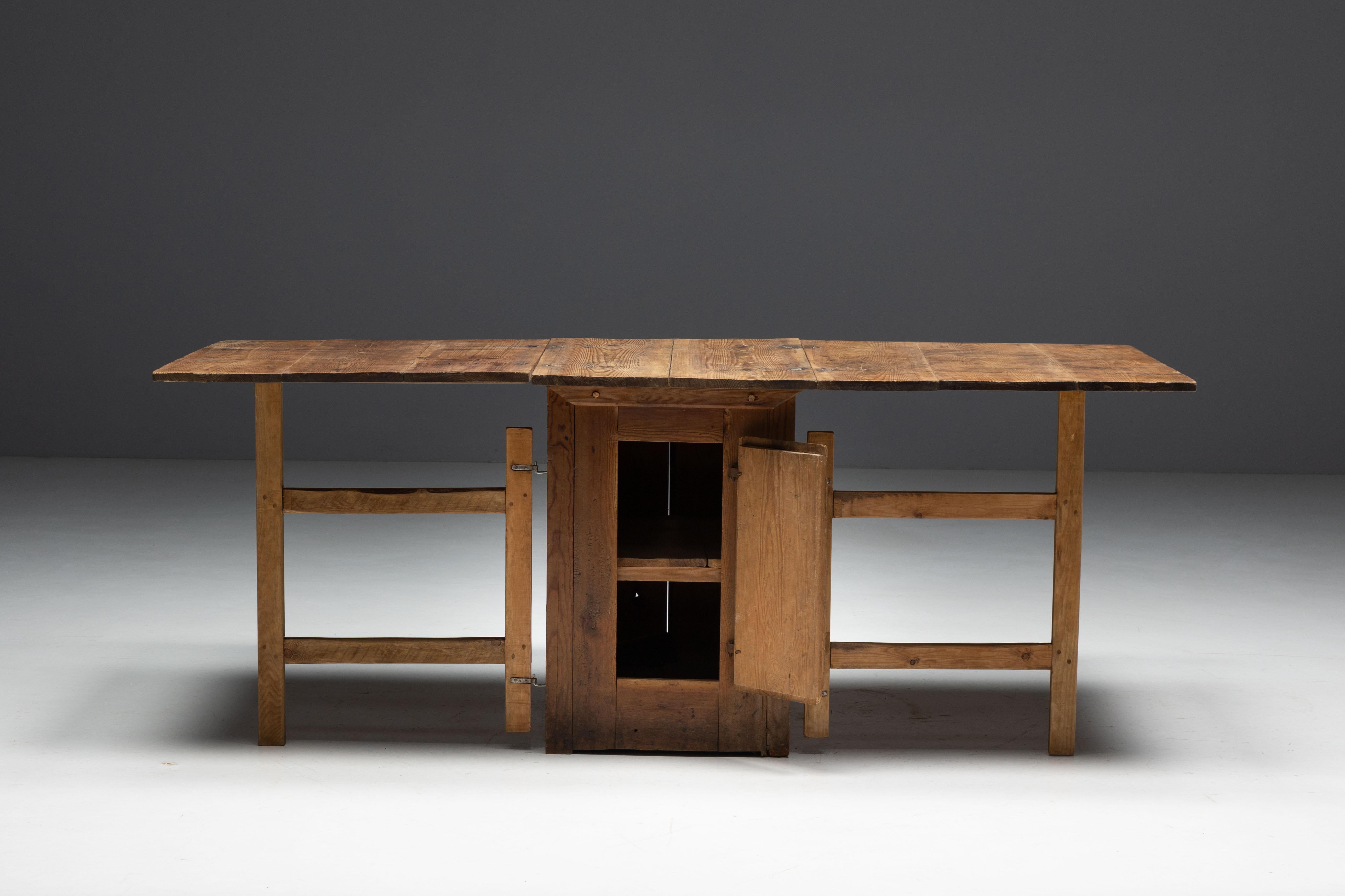 Rustic Vernacular Drop-Leaf Worktable, France, 19th Century For Sale 13