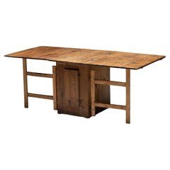 Rustic Vernacular Drop-Leaf Worktable, France, 19th Century