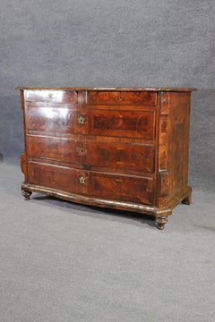 Rustic Viennese 18th Century Serpentine Walnut Drawer Commode