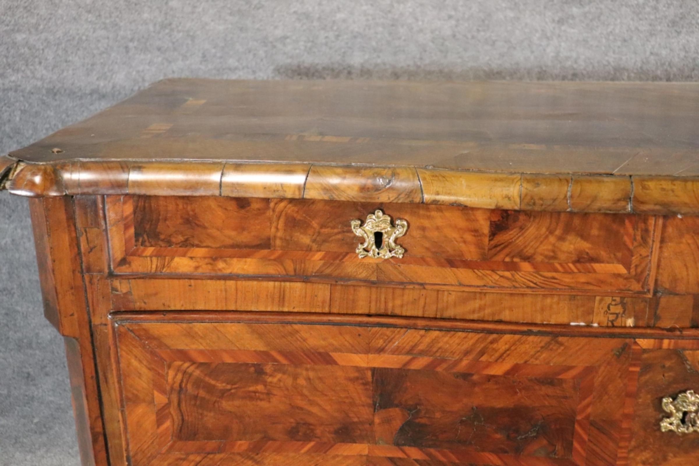 Rustic Viennese 18th Century Serpentine Walnut Drawer Commode In Good Condition For Sale In Swedesboro, NJ