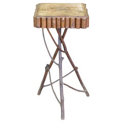 Rustic Vintage Adirondack Cabin Lodge Accent Table Stick Branch Plant Stand