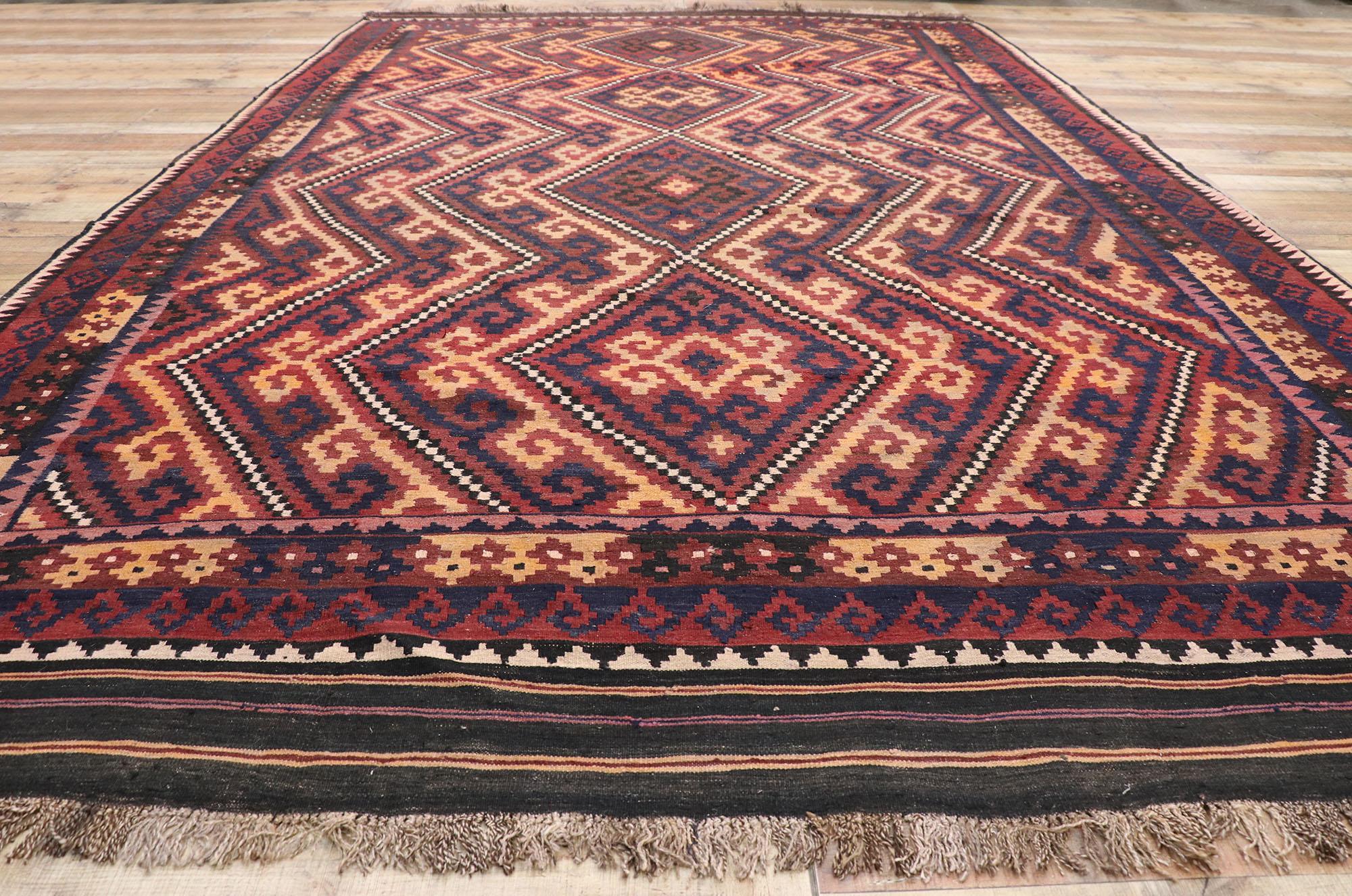 Rustique Vintage Afghan Kilim Rug, Southwest Desert Meets Contemporary Santa Fe en vente 1