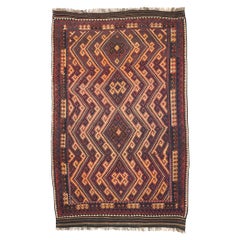 Rustic Vintage Afghan Kilim Rug, Southwest Desert Meets Contemporary Santa Fe