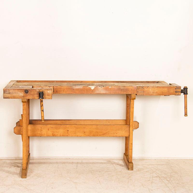 Danish Rustic Vintage Carpenter's Workbench Work Table