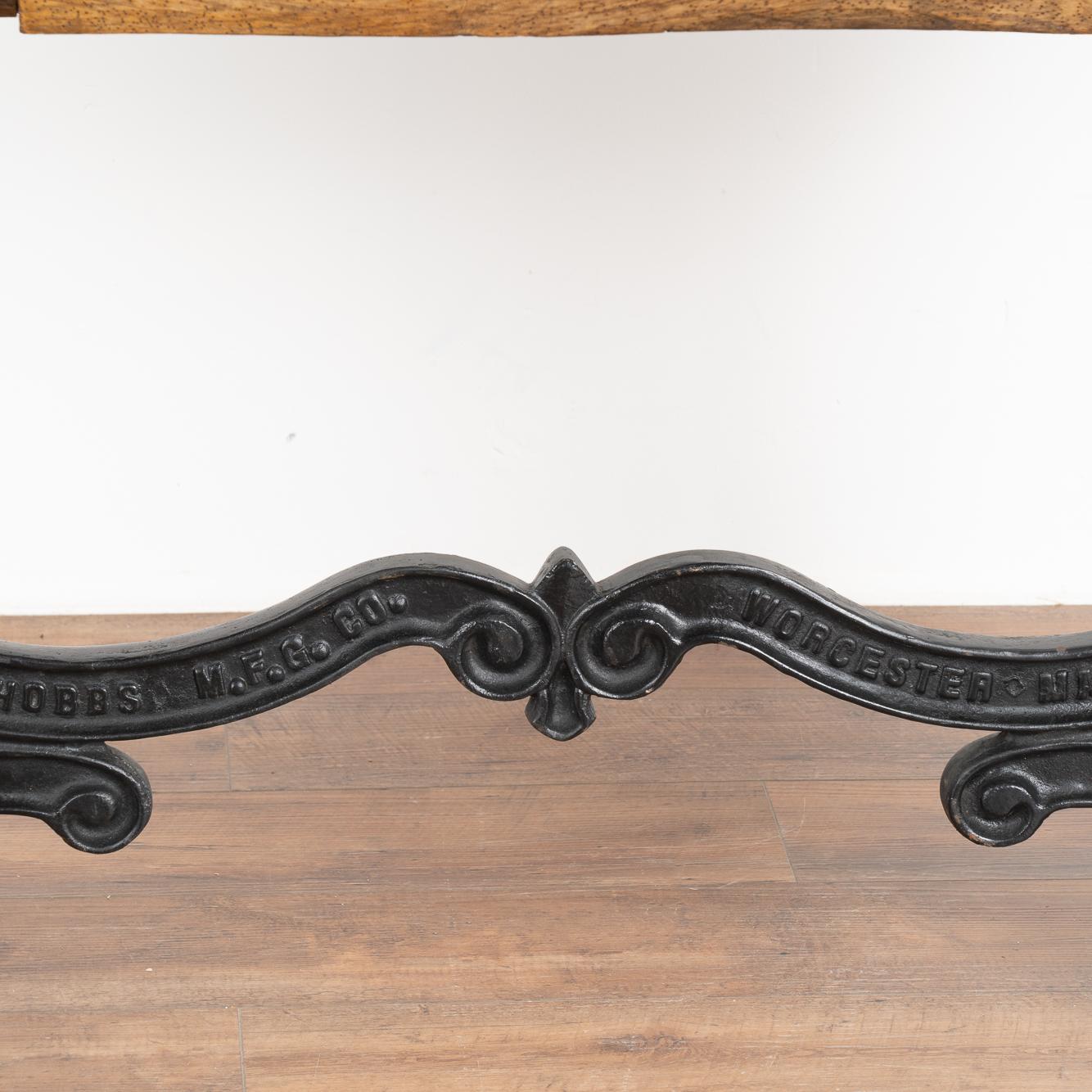 Rustic Vintage Console Table with Cast Iron Industrial Legs, circa 1900s For Sale 3
