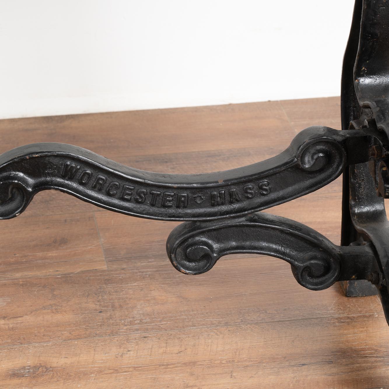 Rustic Vintage Console Table with Cast Iron Industrial Legs, circa 1900s For Sale 4