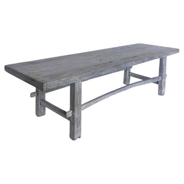 Rustic Elm Wood Bench at 1stDibs