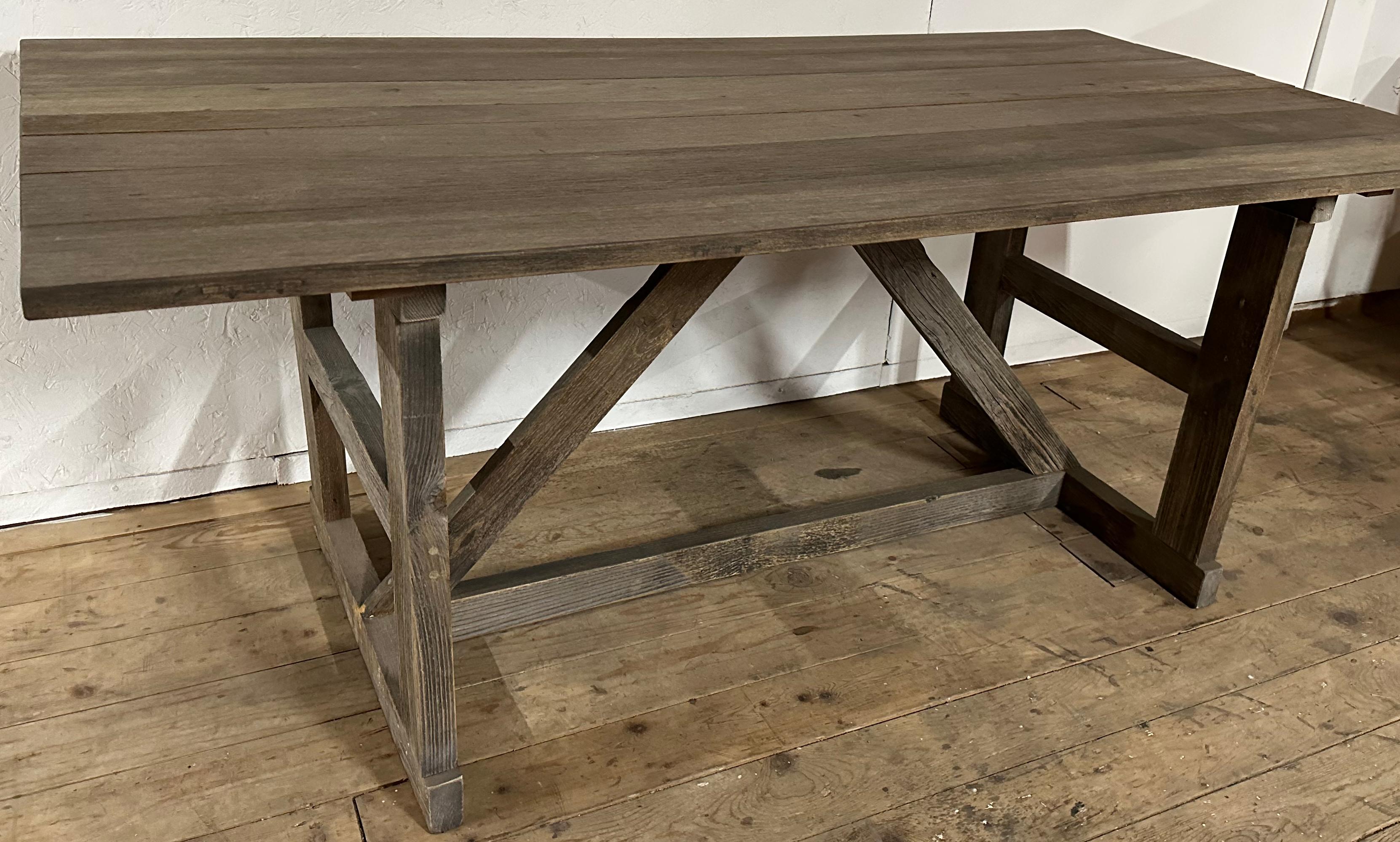 Rustic Vintage Farm or Work Table For Sale 3