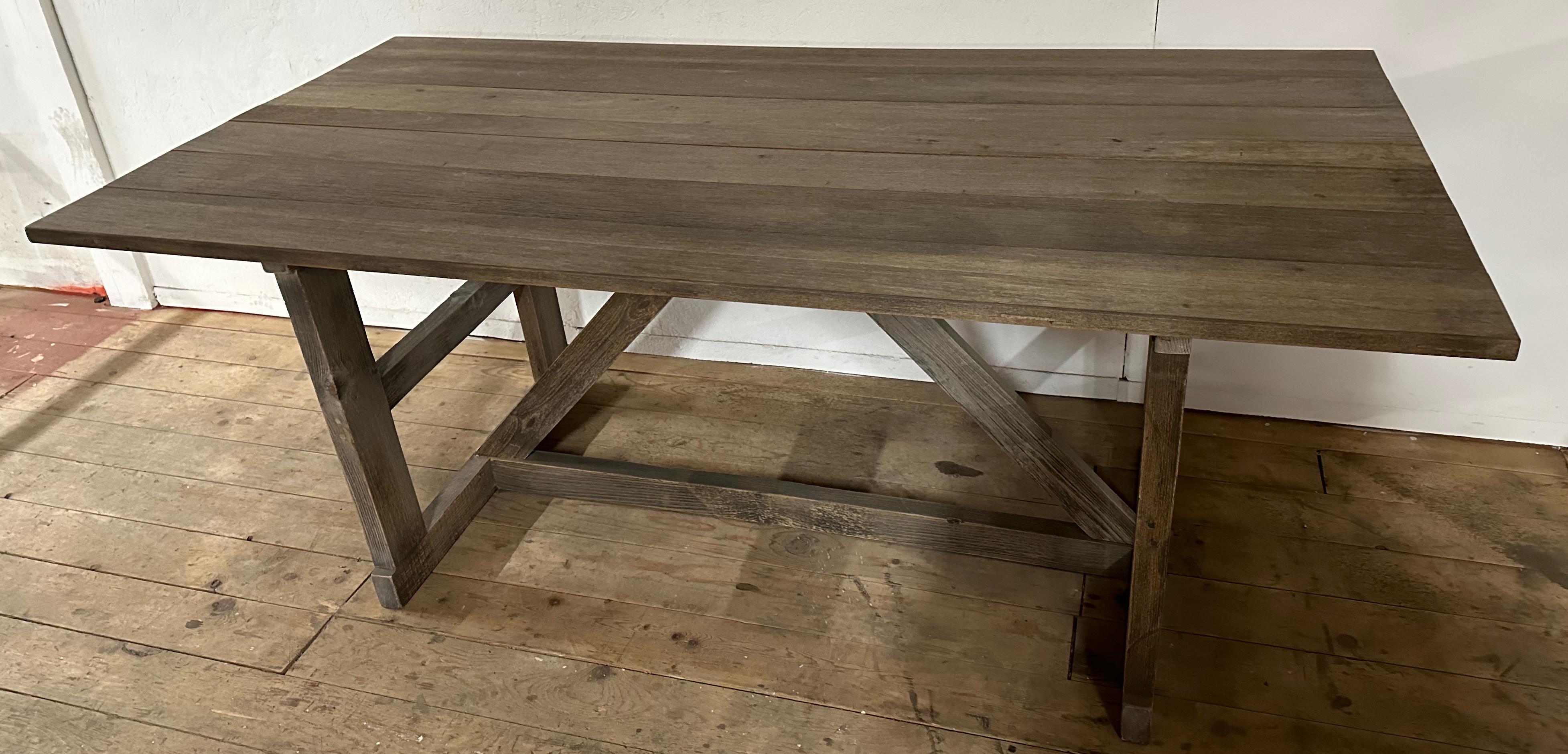 Wood Rustic Vintage Farm or Work Table For Sale
