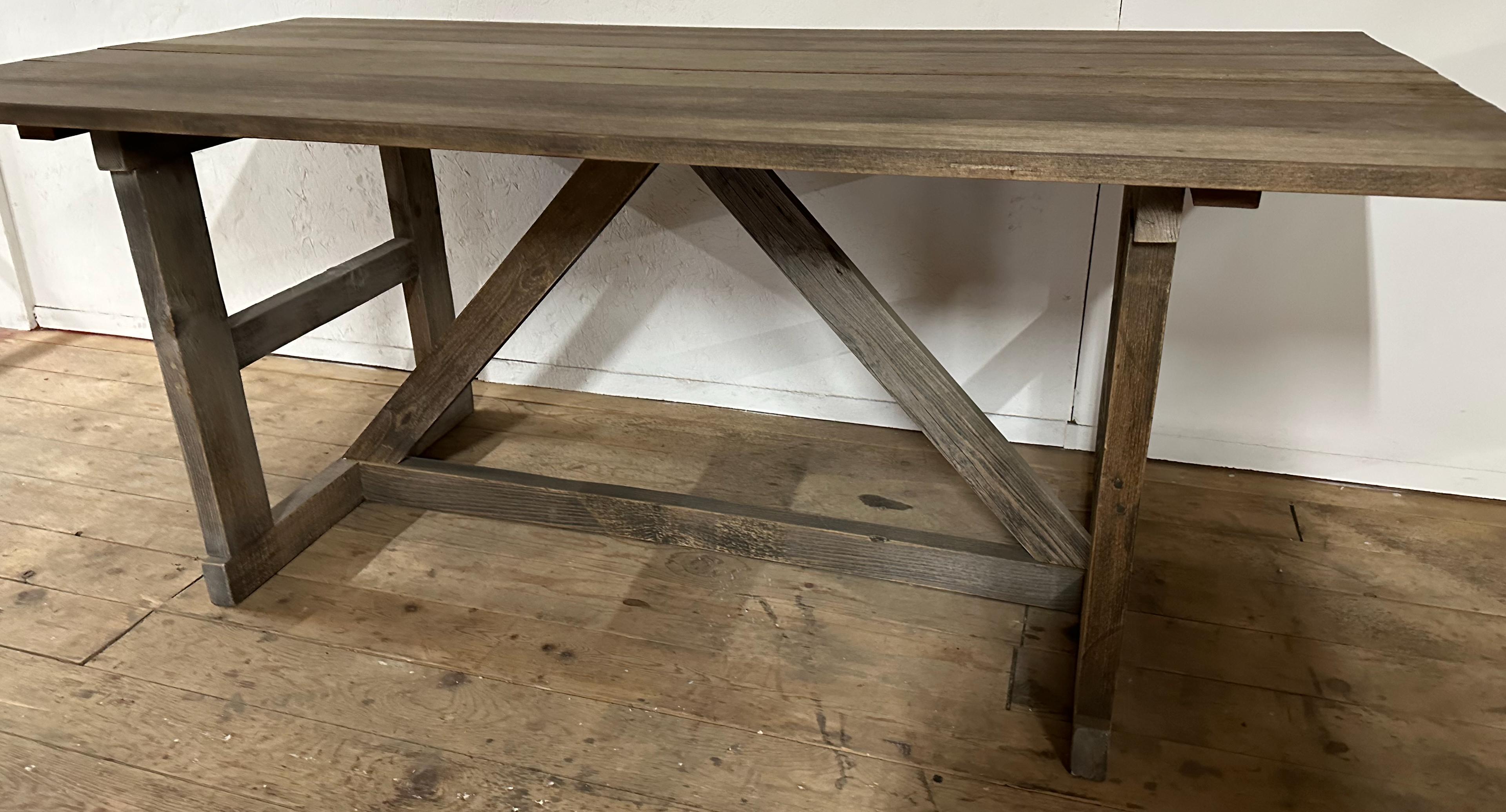 Rustic Vintage Farm or Work Table For Sale 1