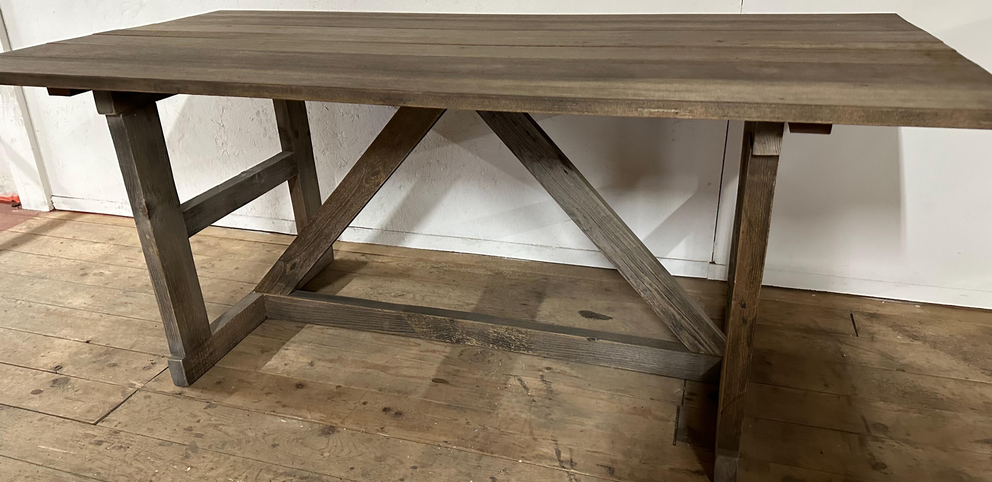 Rustic Vintage Farm or Work Table For Sale 2