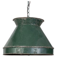 Rustic Vintage Green-Painted Pendant Light