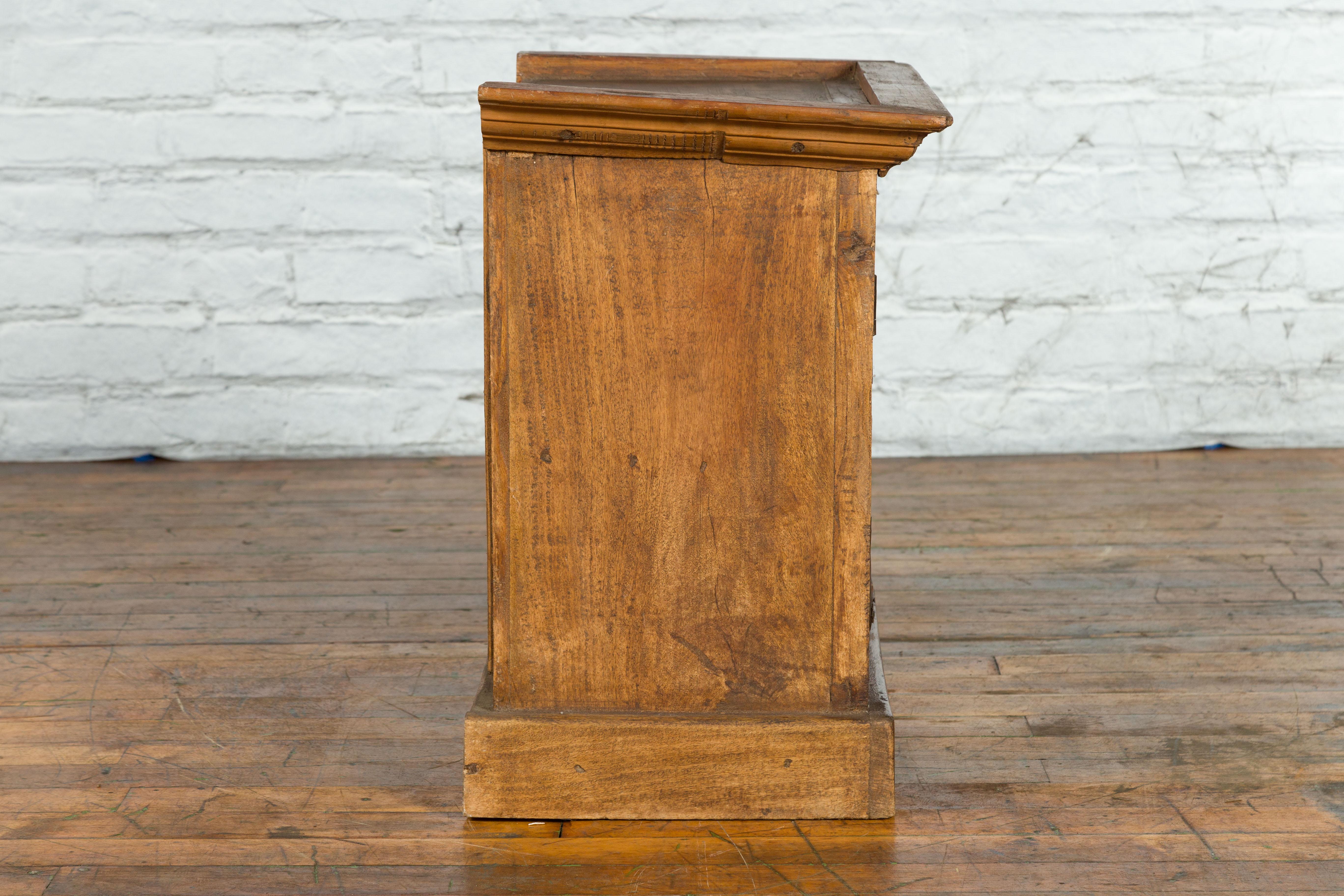 Rustic Vintage Indian Natural Sheesham Wood Side Cabinet with Iron Hardware For Sale 6