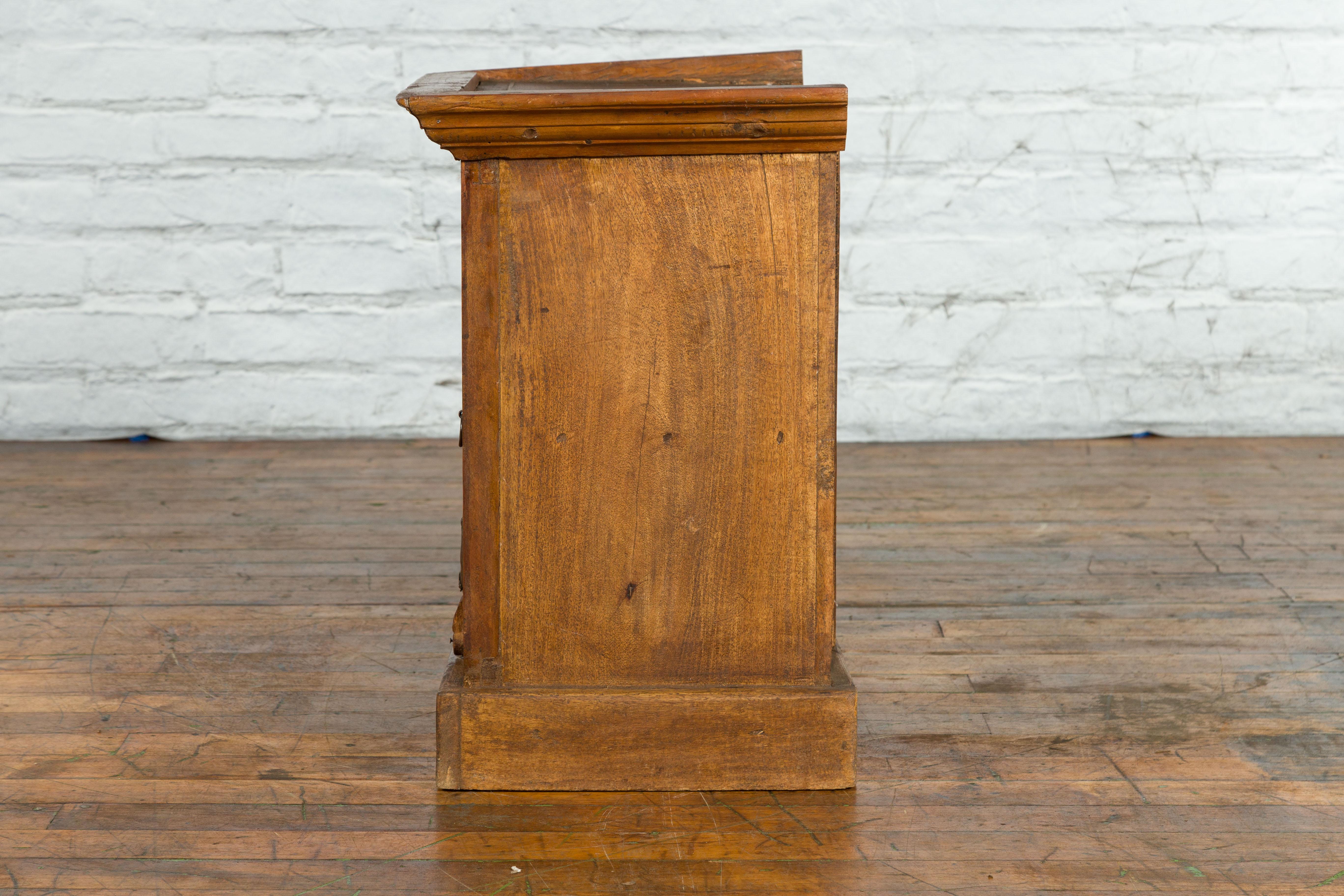 Rustic Vintage Indian Natural Sheesham Wood Side Cabinet with Iron Hardware For Sale 8
