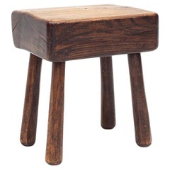  Rustic, Vintage Stool/Table, Belgium, 1900s