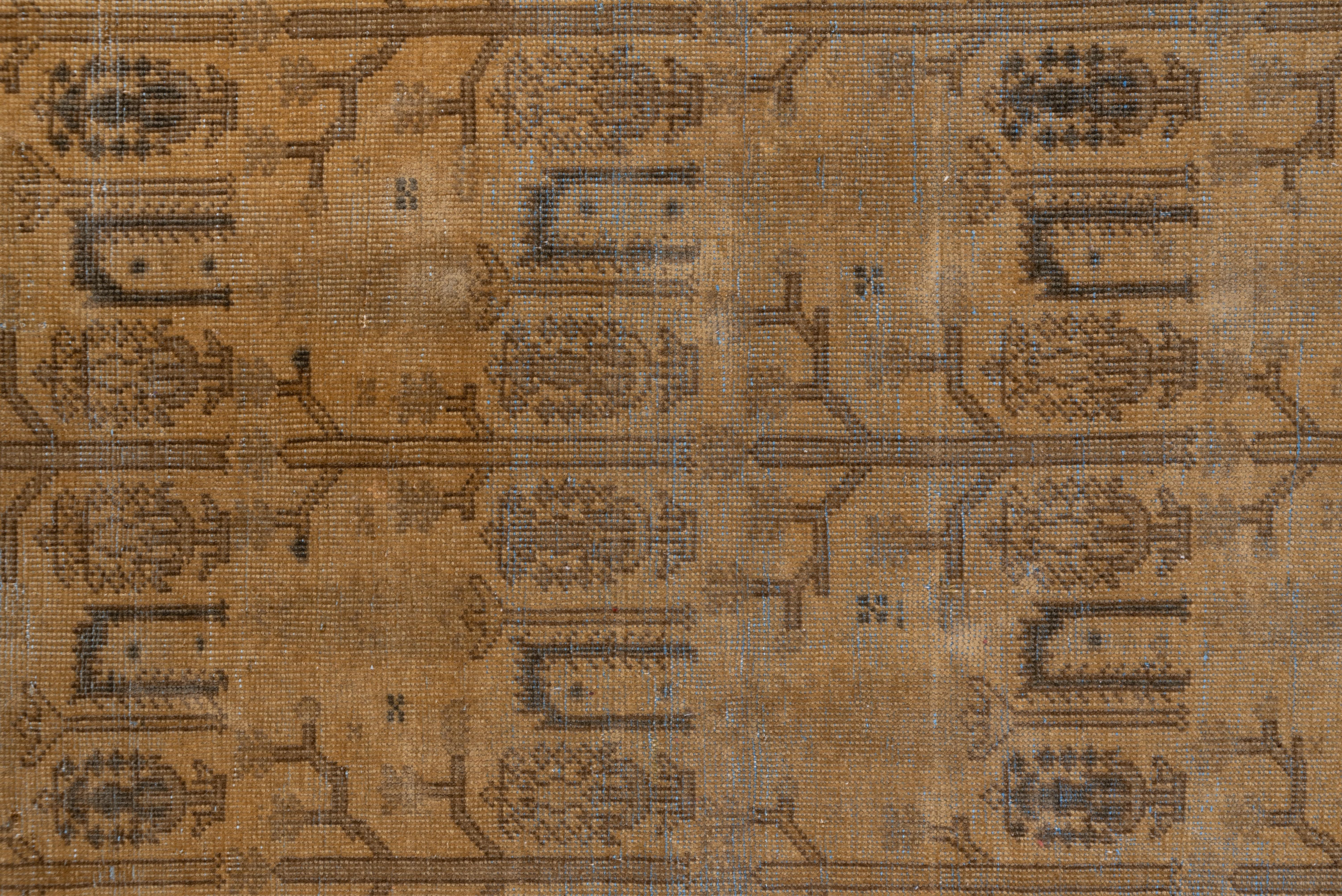 Alfombra Vintage Rústica Turca de Anatolia, Paleta Neutra Oscura, Shabby Chic Anudado a mano en venta