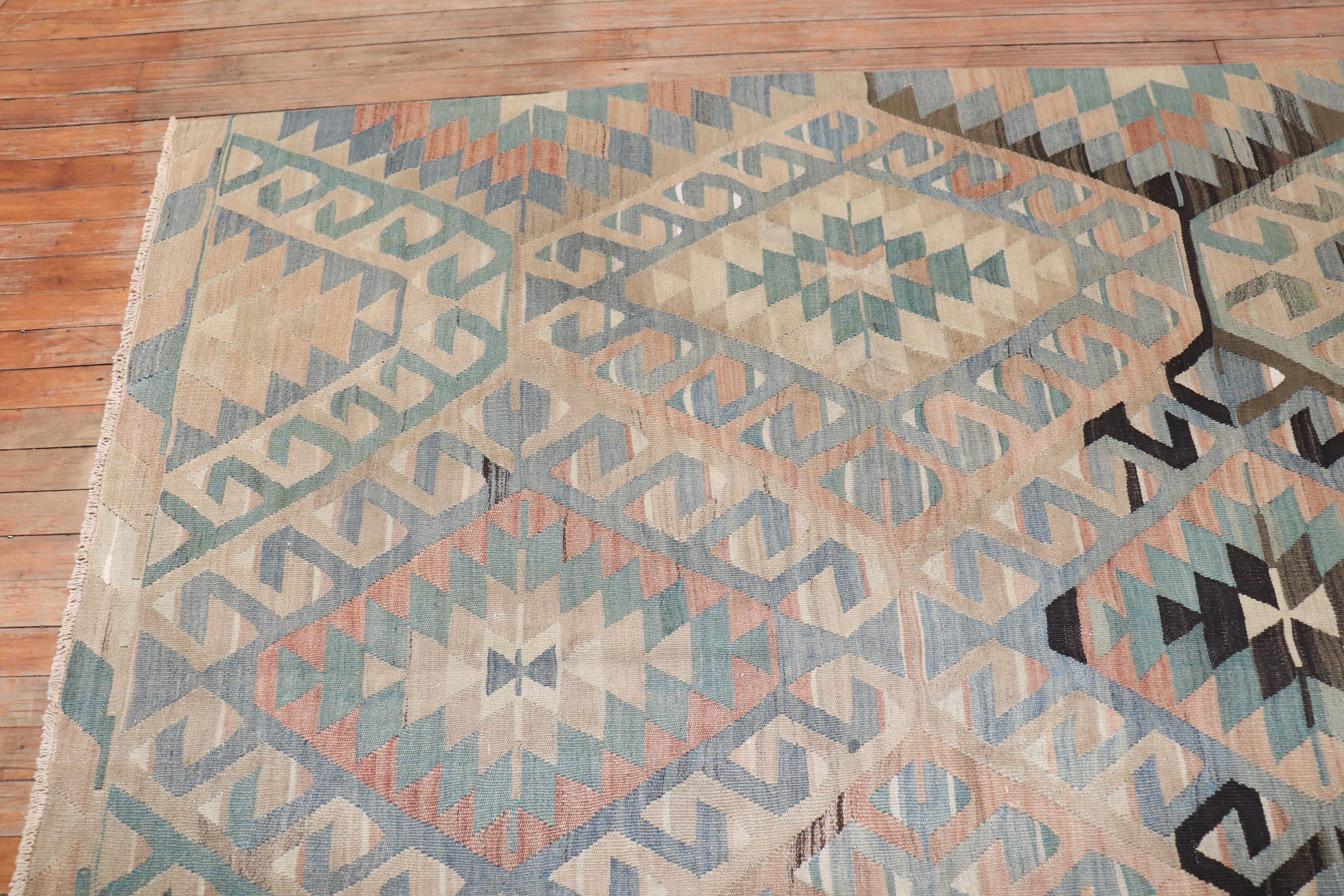 Rustic Vintage Turkish Kilim For Sale 2