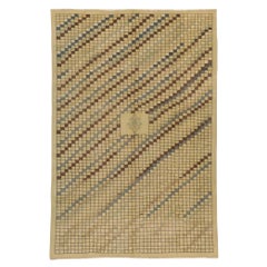 Tapis turc rustique vintage Sivas avec des couleurs neutres aux tons terreux