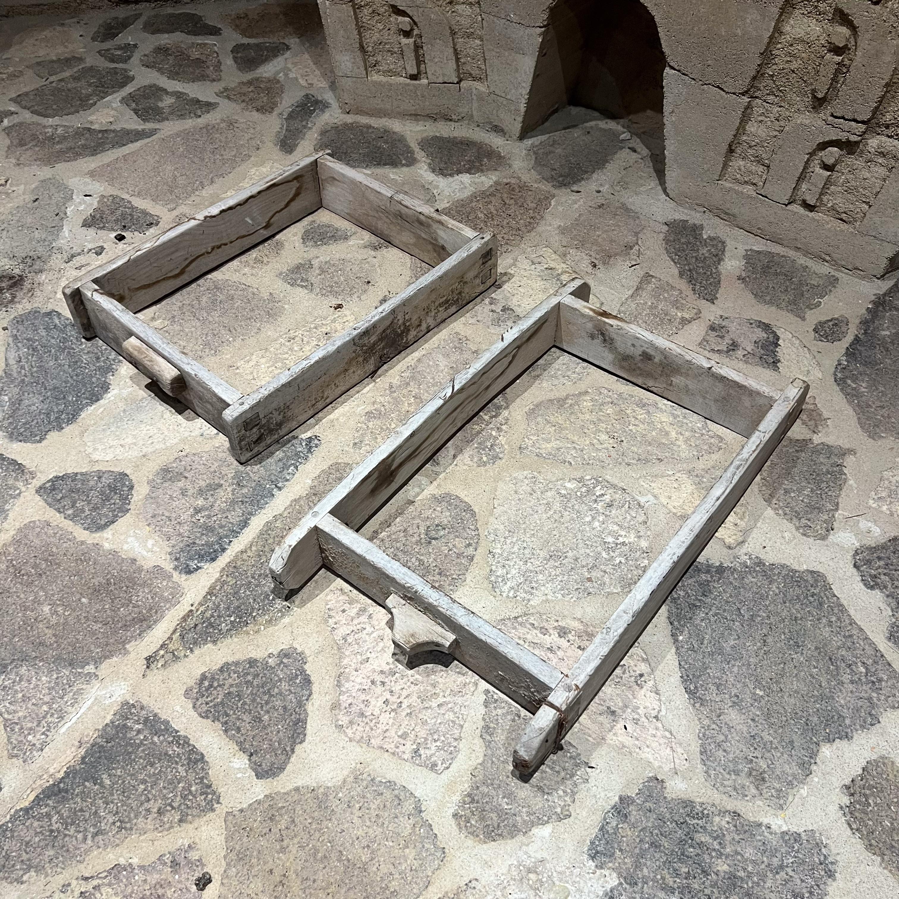 Rustic Vintage Two Wooden Adobe Brick Forms For Sale 2