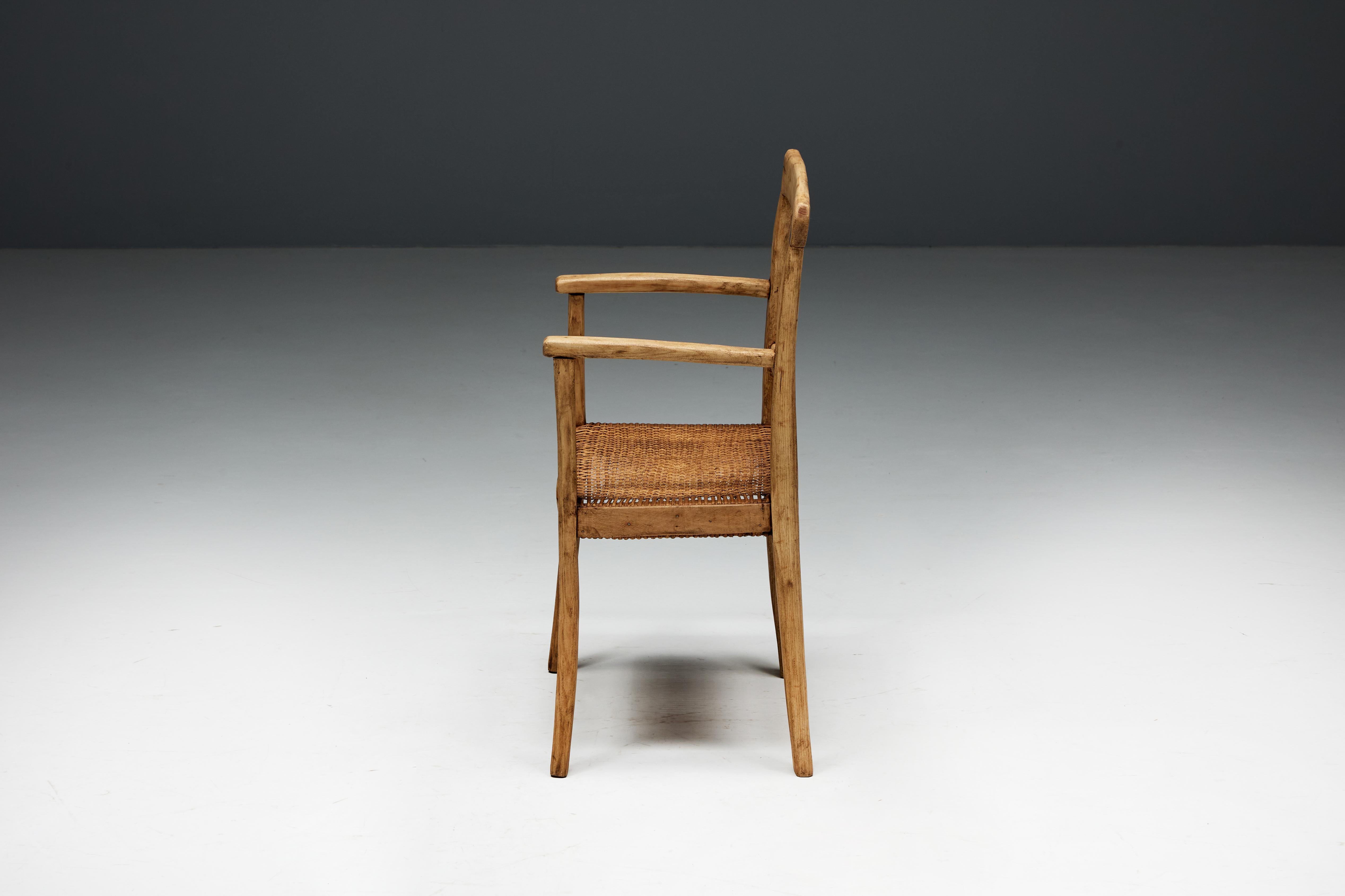 Rustic Wabi Sabi Armchair, France, 19th Century For Sale 1